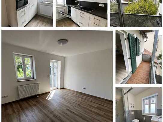 Helle, neu renovierte 1-Zimmer-Wohnung mit Balkon, neuer EBK und Stellplatz