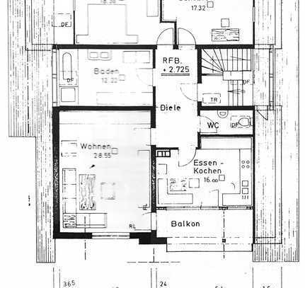 Dreieinhalb Zimmern mit Balkon und Einbauküche in Kümmerazhofen