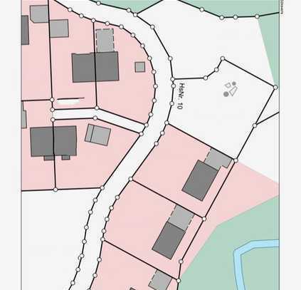 Baugrundstück mit für ein Einfamilienhaus Baukörper mit 12,00 x 8,00 Meter.