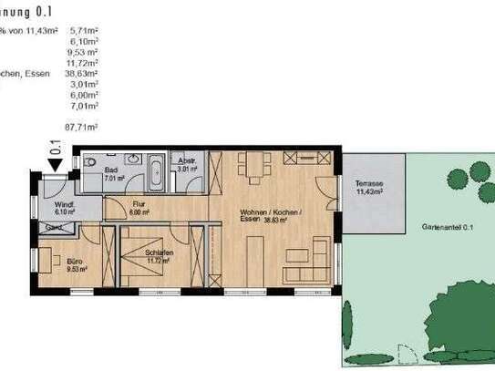 Barrierefreie neuwertige Drei-Zimmer-Wohnung in schöner Lage