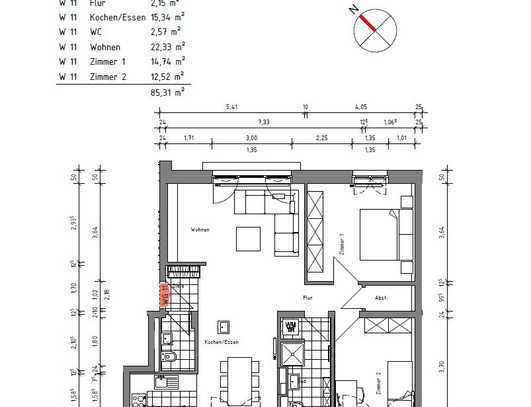 Geschmackvolle 3,5-Zimmer-Wohnung mit EBK in Mannheim Franklin