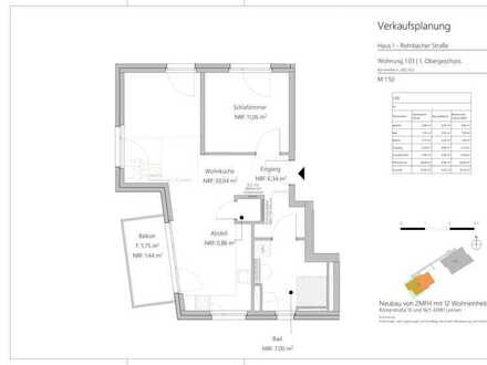 “WE 1.03“ - BEQUEME 2 ZKB - 1.OG-ETW, CA. 57 m², BALKON USW.