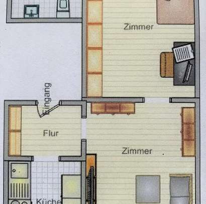 Modernisierte Hochparterre-Wohnung mit zwei Zimmern und EBK in Stuttgart