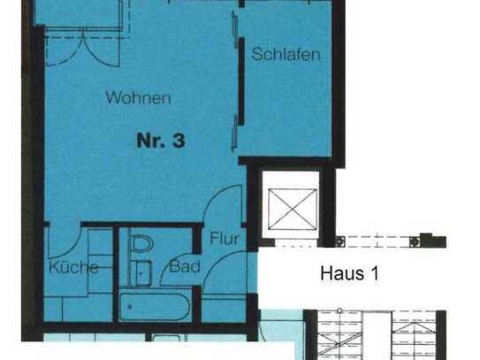 1,5 Zimmer-Erdgeschosswohnung - zentrumsnah - für Einzelperson