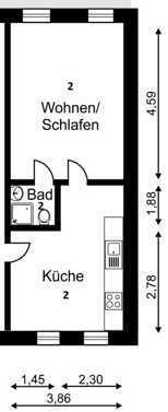 2 Zimmer-Erdgeschosswohnung nach Renovierung