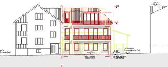 Bauplatz für genehmigtes MFH + modernisiertes Bestandsgebäude mit 3 Whg., provisionsfrei