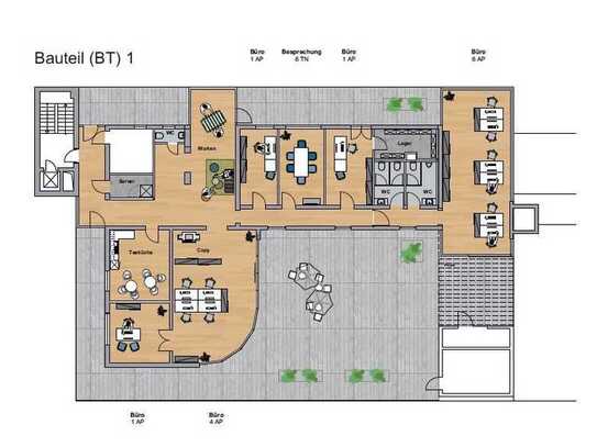 Penthaus mit 300 m² Dachterrasse im Business Forum Dreieich