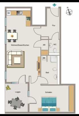 Stilvolle 2,5-Raum-Wohnung mit gehobener Innenausstattung mit EBK in Alfter