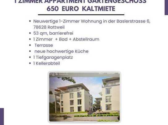 Neuwertige 1-Zimmer-Wohnung mit Balkon und EBK in Rottweil