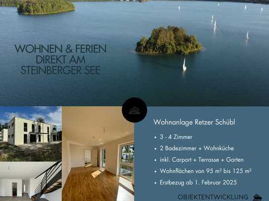 Wohnen & Ferien direkt am Steinberger See: Doppelhaushälfte (Erstbezug)