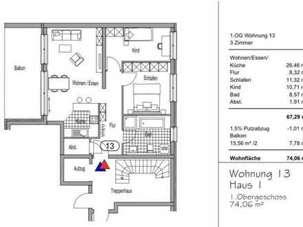 3 Zimmerwohnung 74qm