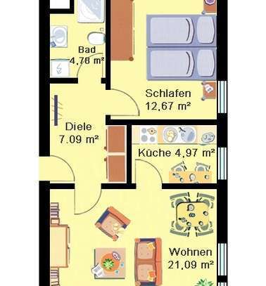 2-Zimmer-Wohnung östlich vom Zentrum