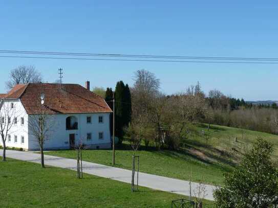 Idyllischer Garten mit 3-Raum-Wohnung mit EBK und Balkon in Kranzberg