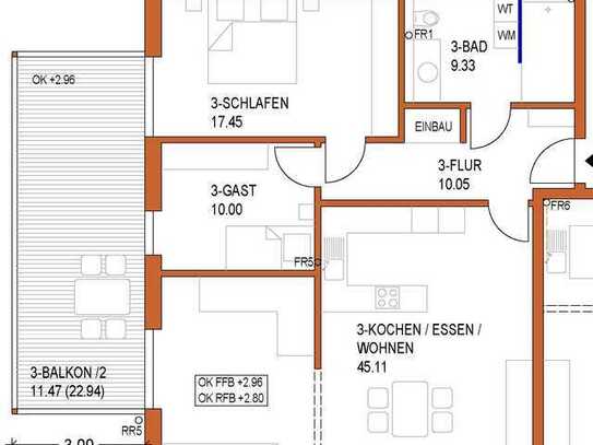 Neubau/Erstbezug als Alternative zum Haus: schöne 3,5-Zimmer-Wohnung (Energieeffizienz Stufe 40/55)