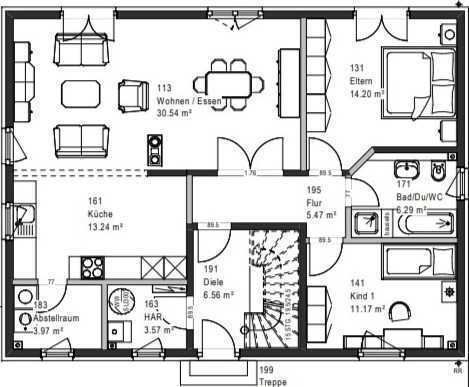 mod. 3Zi EG-Wohnung, Einbauküche, Terasse, Garten, Carport