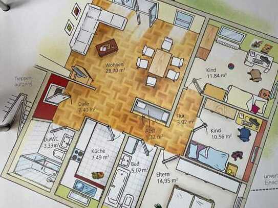 Freundliche und gepflegte 4-Raum-Wohnung mit Balkon und Einbauküche in Immendingen-Zimmern