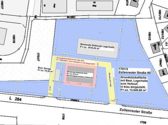 Grundstück mit ca. 13.640 m² zum sofortigen Verkauf, zuzgl. Bestandsgebäude, Lagerhalle und Silo