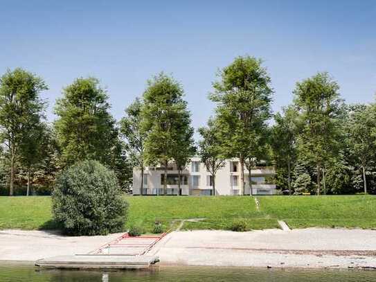 Exklusive Neubauwohnung am Schlosspark mit Rheinblick, großer Terrasse und Sauna (WE 4)