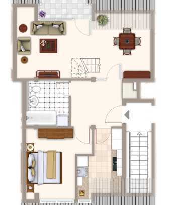 3-Raum-Dachgeschoss-Maisonette-Wohnung in ruhiger Waldrandlage