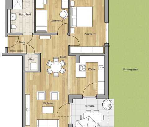 Große 3 Zimmer Eigentumswohnung mit Garten - Neubau in Achern