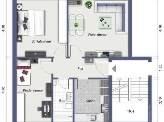 Günstige, frisch renovierte 3-Zimmer-Wohnung, Einbauküche und PKW Stellplatz möglich