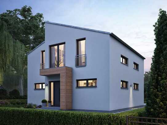 Ein Einfamilienhaus mit moderner Architektur