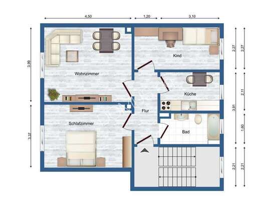 Helle, freundliche 3 Zimmer Wohnung mit EBK in der Waldsiedlung