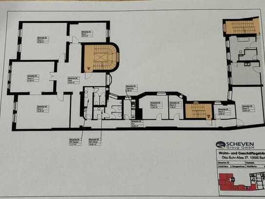 Schöner Altbau 2. OG Büro-, Gewerbeetage, Praxisräume in Berlin-Charl. zu vermieten