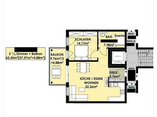 Neuwertige 2-Raum-Wohnung mit Balkon in Radolfzell am Bodensee