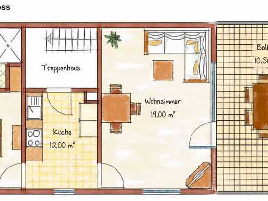 Gemütliche, sanierte 2 Zimmer Wohnung mit Balkon in Heppenheim (Bergstraße)