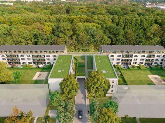 Moderne, neuwertige 2-Raum-Terrassenwohnung mit Grünfläche und gehobene Innenausstattung