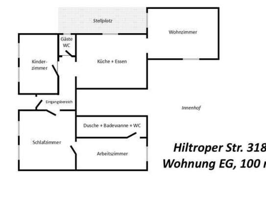 Große 5,5-Zimmer-Erdgeschosswohnung in Bochum mit Garten und Stellplatz