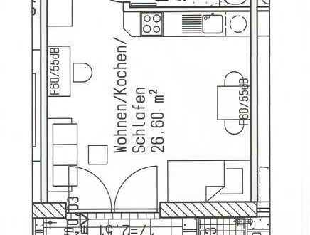 Helle 1-Zimmer Wohnung in KfW70 Haus im EG mit Terrasse