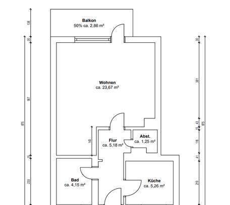 Geschmackvolle 1-Raum-Wohnung mit Balkon in Hilden