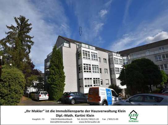 Seniorengerechte, helle 2-Zi.-Wohnung mit großer Dachterrasse und Drachenfelsblick