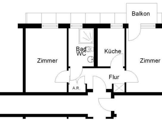 Gepflegte 2-Zimmer-Wohnung für Senioren frei!