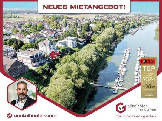 1. Rheinlinie! Luxus auf 128m² mit direktem Blick auf den Rhein, 2 Bädern und 2 TG-Stellplätzen