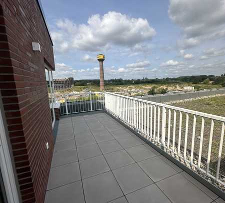 Wohnen auf 2 Etagen mit Dachterrasse und Blick aufs Wasser (Erstbezug)