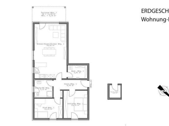 3-Zimmer-Wohnung mit großer Terrasse und Garten – ab 01.03.2025