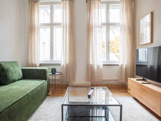 Perfekte 2-Zimmer Wohnung in bester Lage in Friedrichshain, vollständig möbliert & ausgestattet