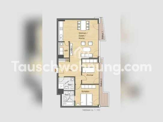 Tauschwohnung: moderne, helle Luxus-Wohnung in Mitte mit 2 Balkonen