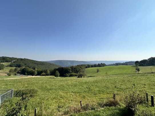 Doppelhaushälfte mit herrlichem Blick auf das Tal und den Rursee mit zusätzl. Werkstatt + Garage