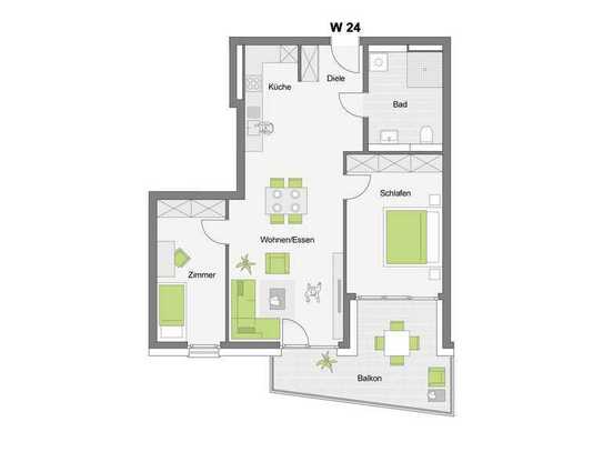 Betreutes Wohnen | 3-Zimmerwohnung 2. Obergeschoss