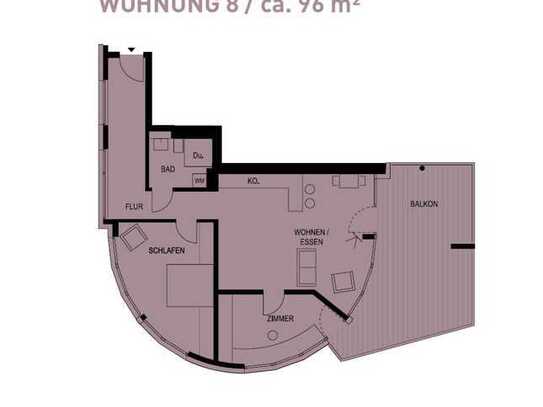 Exclusive 3,5 Zimmer-Wohnung mit Rundungen