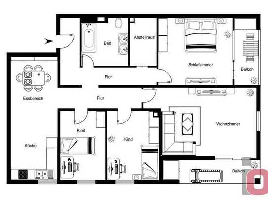 Stylisch und modern - Großzügige 4,5 ZKB Wohnung mit 2 Balkonen