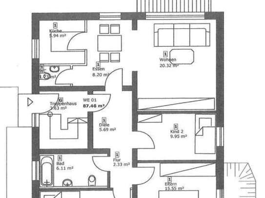 Erstbezug nach Sanierung mit EBK und Terrasse: ansprechende 4-Zimmer-Wohnung in Albsheim/Obrigheim