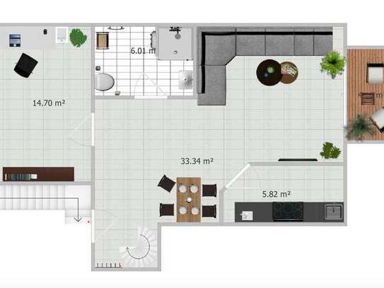 Renovierte DG Wohnung 77qm inkl. Klimaanlage / Keller und Waschraum - 2 Stellplätze