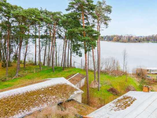 Fantastischer Seeblick, eigener Seezugang! Bauträgerfreies & erschlossenes Grundstück am Straussee