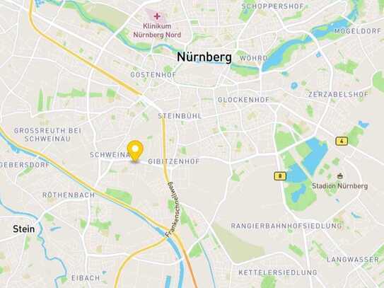 Exklusiv möblierte 2-Zimmer-Seniorenwohnung (ab 60 Jahren!) in Schweinau, Nürnberg