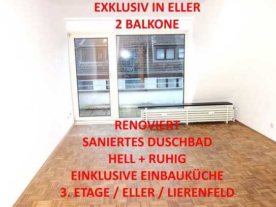 EXKLUSIV 2 BALKONE SANIERTES BAD HELL PARKETT+LAMINAT EINBAUKÜCHE MÖGL. RUHIGE LAGE ELLER/LIERENFELD